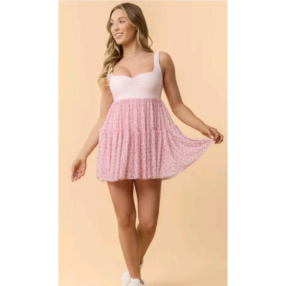 New Blogilates Women XS Sweetheart Babydoll Dress Shorts Graham Coquet Cottage